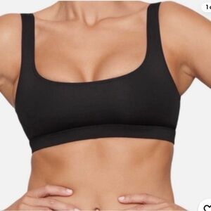 SKIMS NWT Recycled Swim Tank Bikini Top Black XL